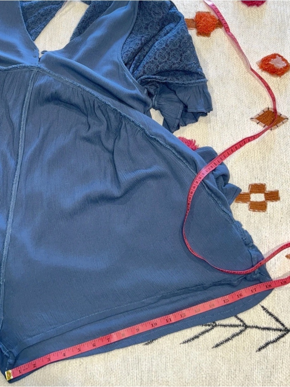 NEW Free People As You Are Romper XS Cornflower Blue Summer Boho - Picture 15 of 16